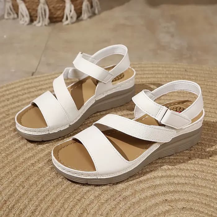 Sandales compensées confortables pour femme, été 2026, classiques, à bride unique, semelle épaisse, 