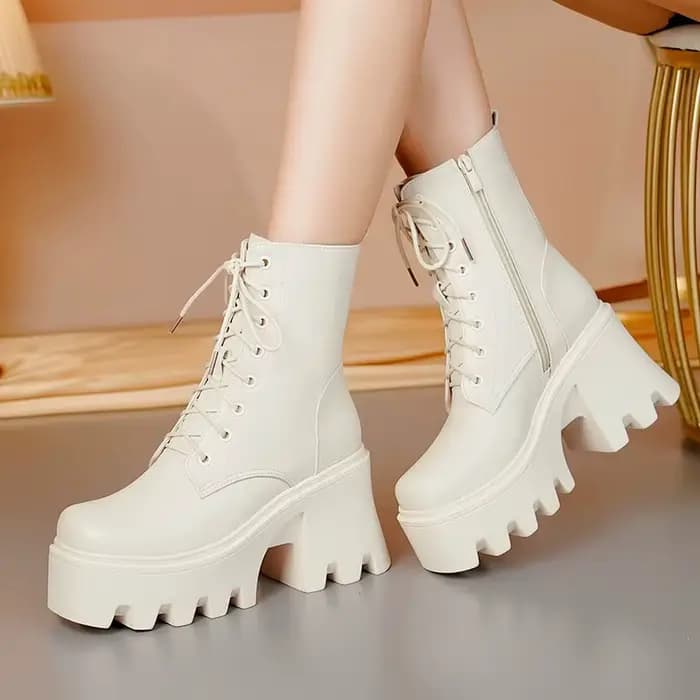 AIYUQI – bottines à plateforme et talons hauts pour femme, bottes d'hiver chaudes en cuir véritable 