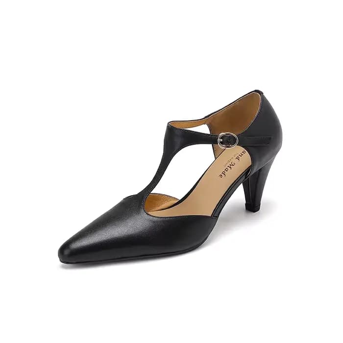 Sandales d'été en cuir véritable pour femmes, chaussures à bout pointu et à talons hauts, sandales à