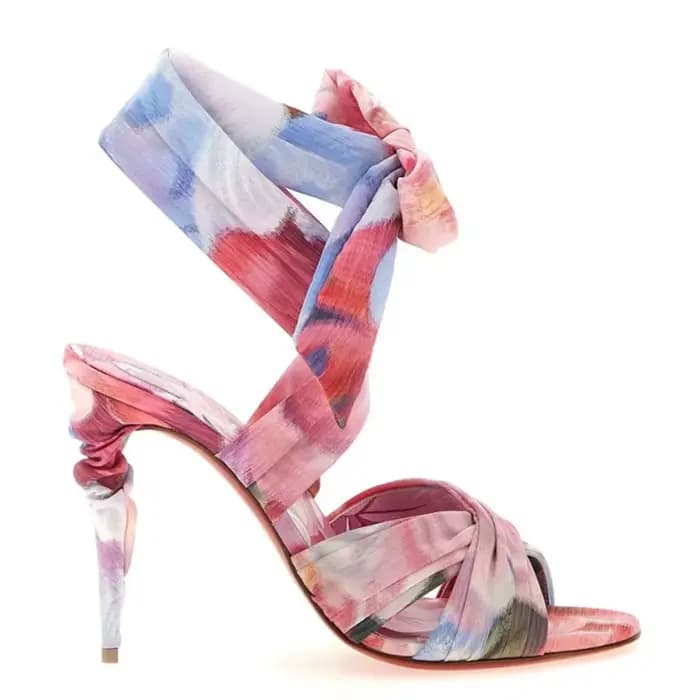 Nouvelles sandales à talons aiguilles pour femme, été 2026, bout rond, à lanières, pour fêtes et mar