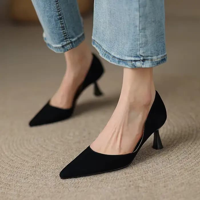 FEDONAS-Escarpins pointus en cuir véritable pour femmes, chaussures à talons fins, robe de bureau, d