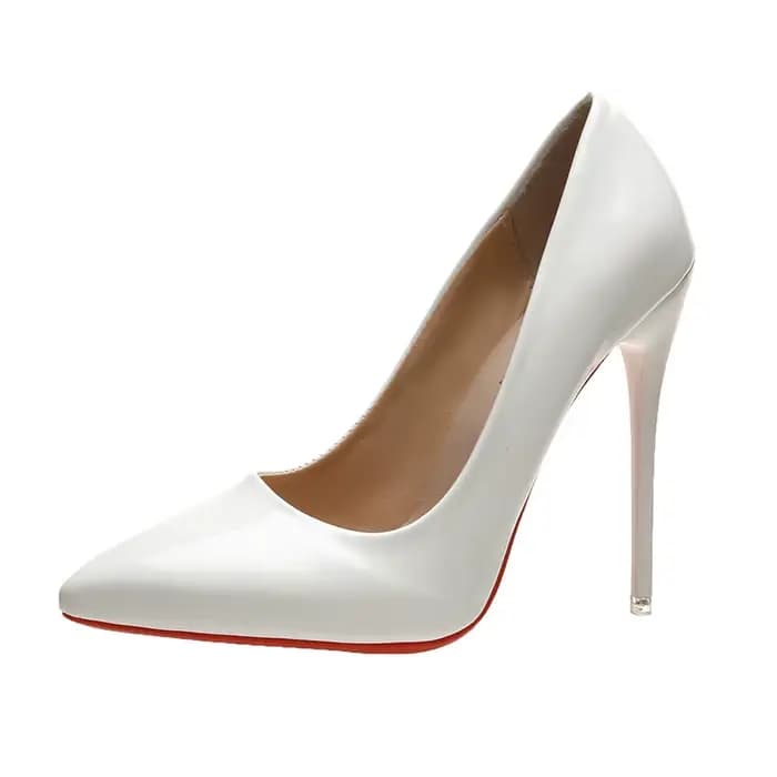 Escarpins à talons aiguilles de 12cm pour femmes, chaussures à bout pointu, en cuir verni, fluoresce