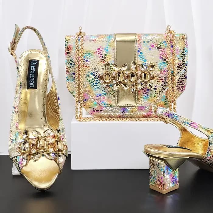 Doershow – ensemble de chaussures et sacs de style africain pour femmes, de haute qualité, bleu ciel