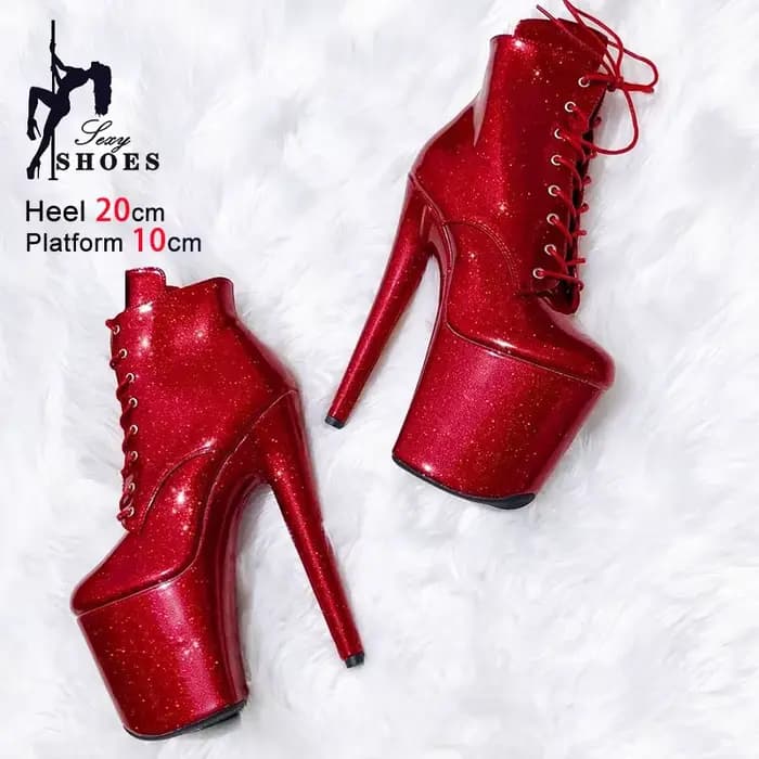 2025 nouvelle femme 20CM/8 pouces Ultra haut talon anti-dérapant plate-forme discothèque bottines pô