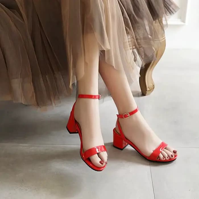 REAVE AGAN-Sandales Peep Parker à Talons Épais pour Femme, Chaussures de Soirée Concises, Élégantes,