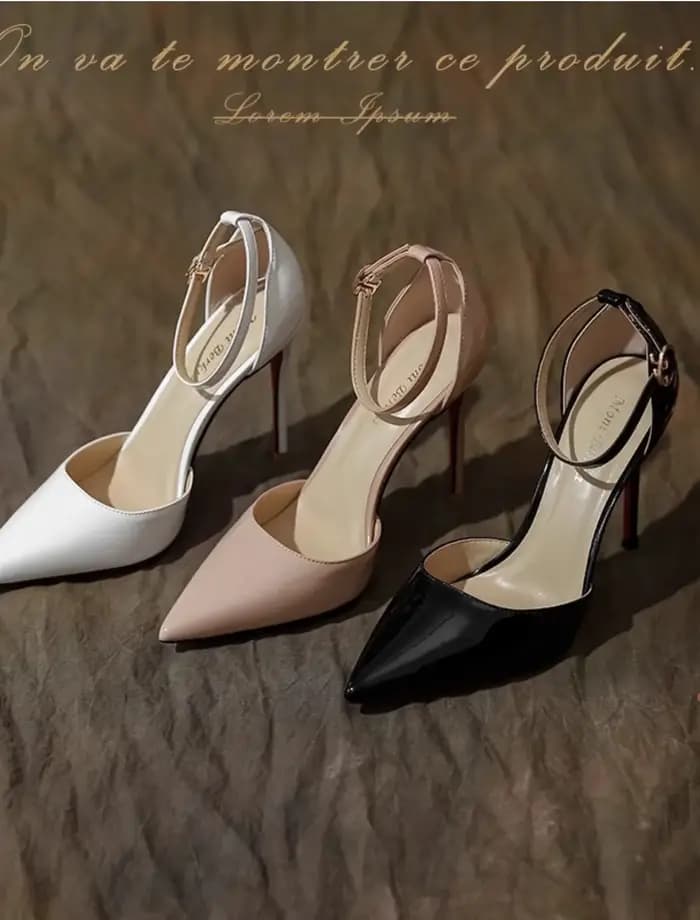 2025 nouveaux talons hauts nus pour femmes, talons fins, boucle une pièce Sexy, chaussures simples c