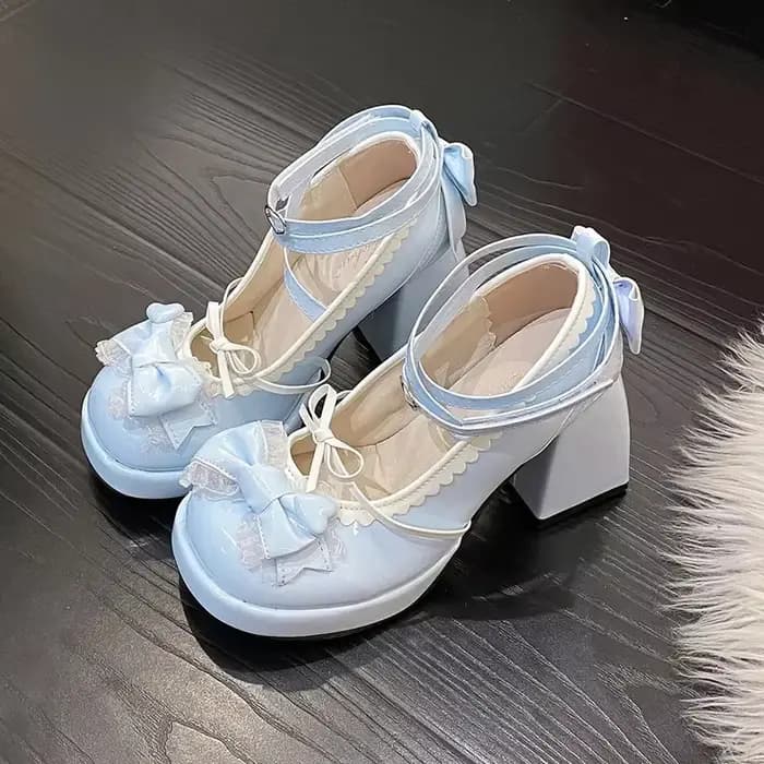 Chaussures à talons hauts et épais bleus pour femmes, chaussures plates d'été à plateforme imperméab