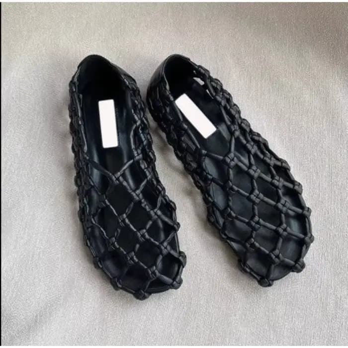 Sandales plates De styliste De marque De luxe pour femmes, mocassins creux tissés à la mode, chaussu
