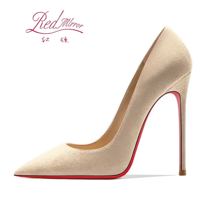 Escarpins à talons hauts pour femmes, chaussures Sexy à bout pointu en daim rouge brillant, escarpin