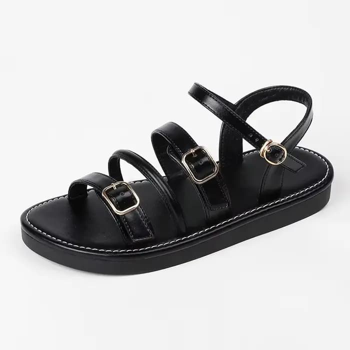 Sandales romaines pour femmes, chaussures d'été décontractées à semelle plate, marron, pour la plage