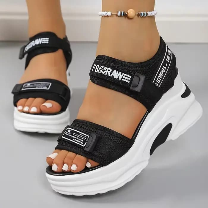 Sandales à plateforme épaisse pour femmes, sandales de sport d'été à fond épais, grande taille 42, à