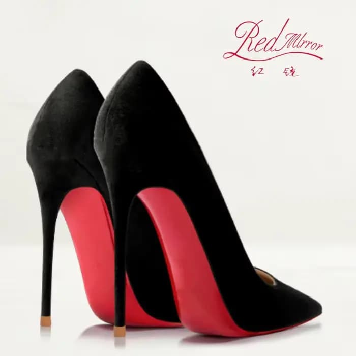 Escarpins à talons hauts pour femmes, chaussures Sexy à bout pointu en daim rouge brillant, escarpin