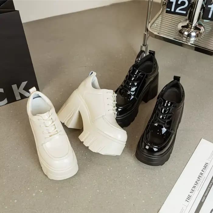 DIMANYU Chaussures à talons hauts pour femmes, plateforme, nouvelle collection 2026, à lacets, print