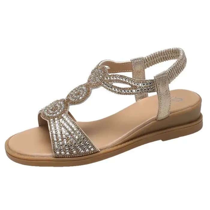 Sandales romaines style féerique pour femmes, nouvelle collection été, avec bande élastique ornée de