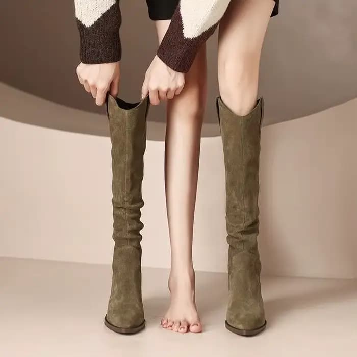 Chaussures à Talons Mi-Hauts pour Femme, Bottes artificiel astiques, sulf, Noires, Pointues, Chics e