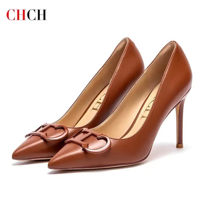 CHCH – chaussures à talons hauts pour femmes, chaussures pointues avec boucle en métal, pour fête de