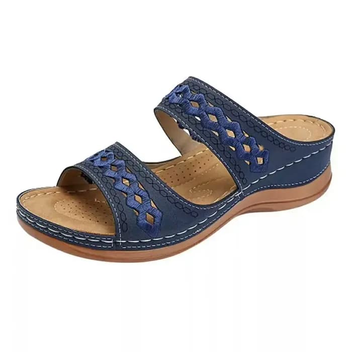 Sandales à Semelles Compensées pour Femme, Chaussures Romaines Décontractées, de Plage, Souples, d'É