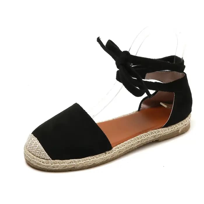 Sandales de créateur pour femmes en été mode bout rond chaussures plates décontractées cheville à la