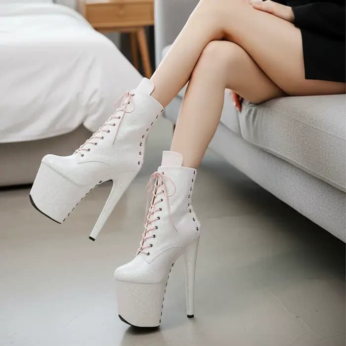 WUXIN H&P 8in Stripper talons pôle danse bottines chaussures pour femmes, plate-forme exotique chaus