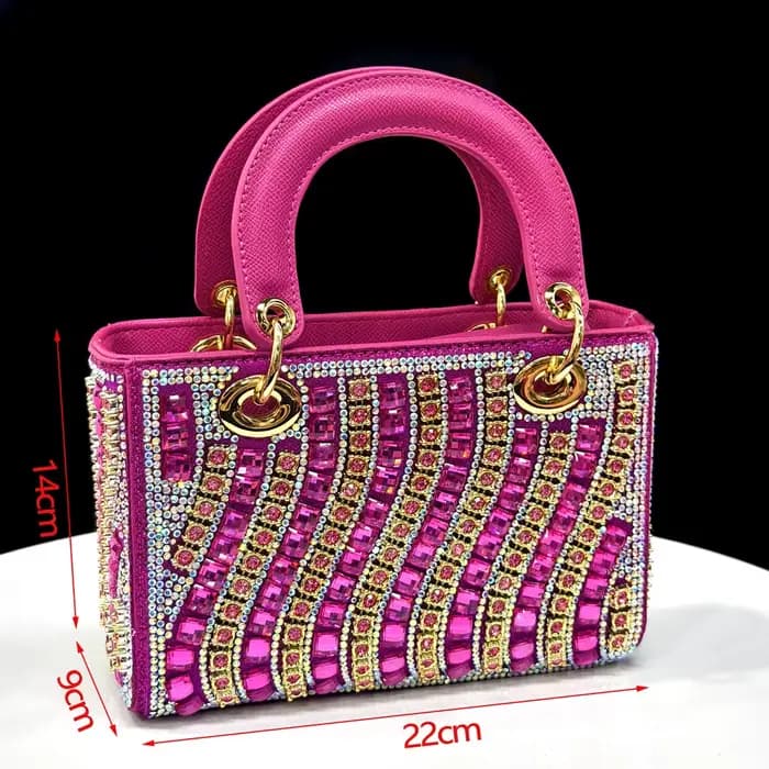 2025 brillant mode italienne bout pointu femmes talon mode strass décoration couleur Fuchsia chaussu