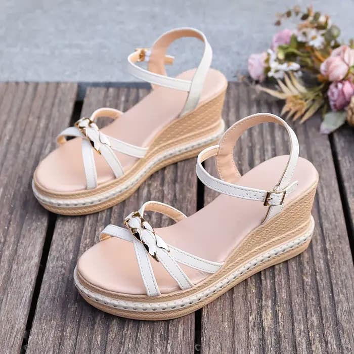 Sandales compensées confortables pour femme, été 2026, élégantes, à plateforme épaisse, avec bride d