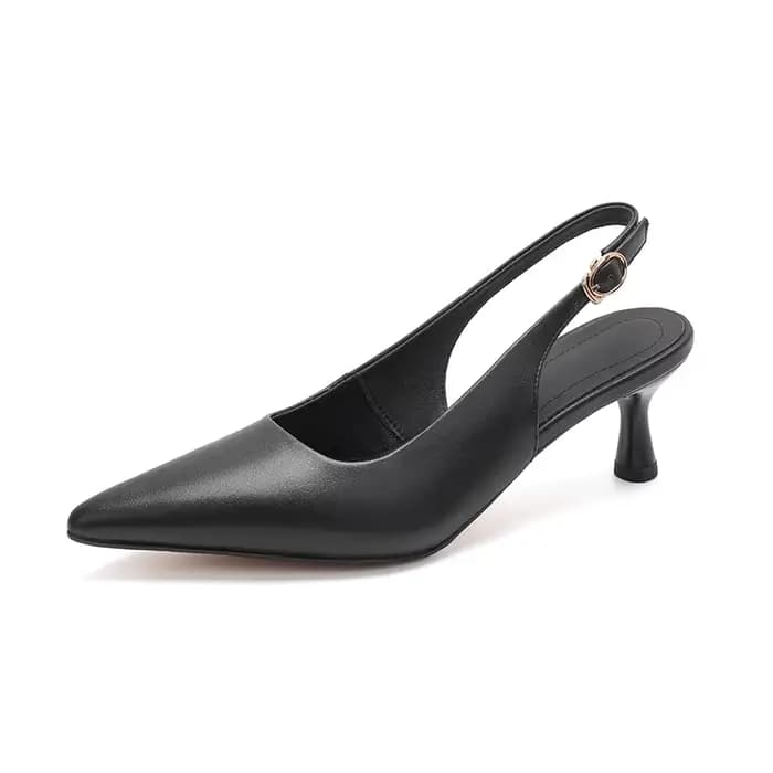 Nouveau 2025 femmes tendance été Slingbacks talons hauts Sexy dame motif serpent noir bout pointu t-
