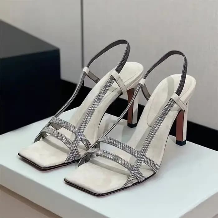 Sandales à talons hauts sexy pour femmes, chaussures de soirée à bande étroite, talon aiguille en cu