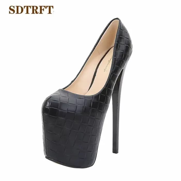 SDTRFT-Chaussures à Plateformes pour Femme, Talons Hauts Fins de 20cm, Escarpins de Club Sexy, Round