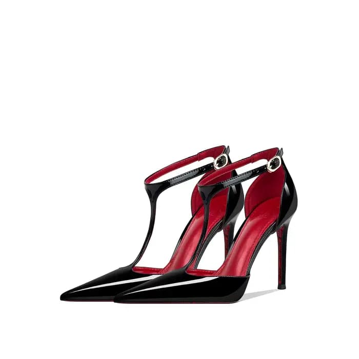 Sandales noires à talons hauts, nouveau style 2026 pour femme, talon fin et pointu ajouré, style fra