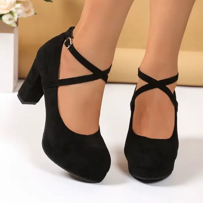 Femmes chaussures sur talons femmes plate-forme pompes printemps été peu profond sangle croisée bouc