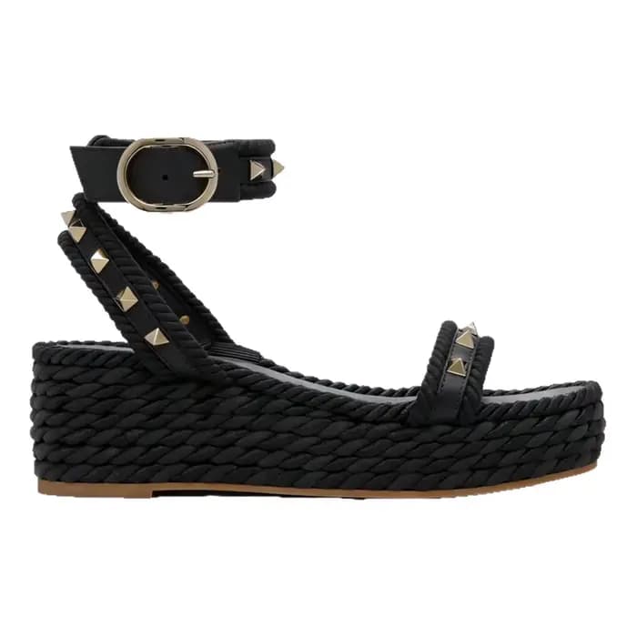 Nouvelles sandales de plage polyvalentes décontractées à talon compensé, cloutées, style romain, pla