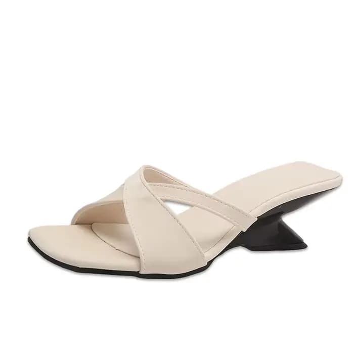 Mules tendance à talon chaton pour femme, Nouveauté été 2026, à porter à l'extérieur, à bout carré e