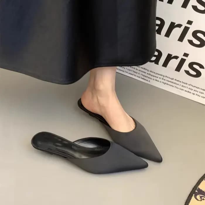 Sandales mules à talons hauts pour femmes, pointues et sans talon, style rétro, pointures 35-43, cha