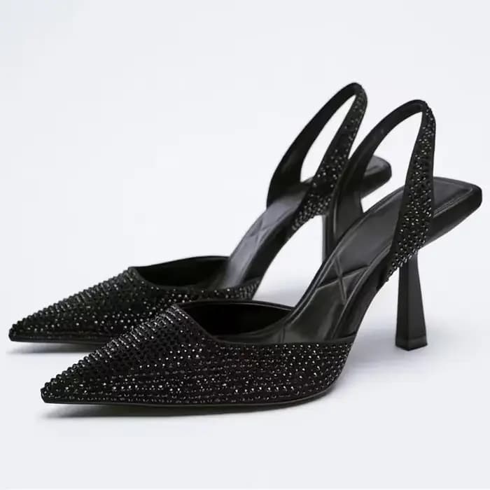 Escarpins à talons hauts 2025 été nouvelle marque sandales pour femmes mode boucle en cristal Slingb