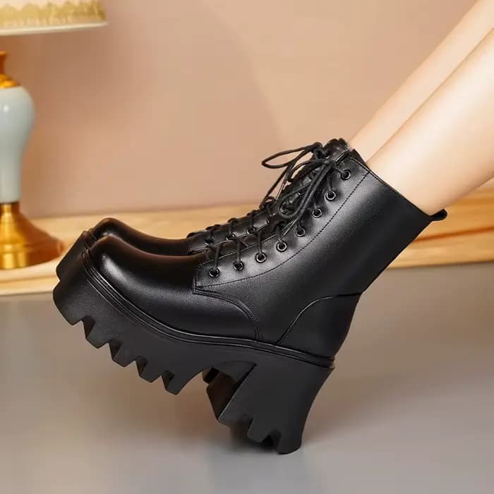 AIYUQI – bottines à plateforme et talons hauts pour femme, bottes d'hiver chaudes en cuir véritable 