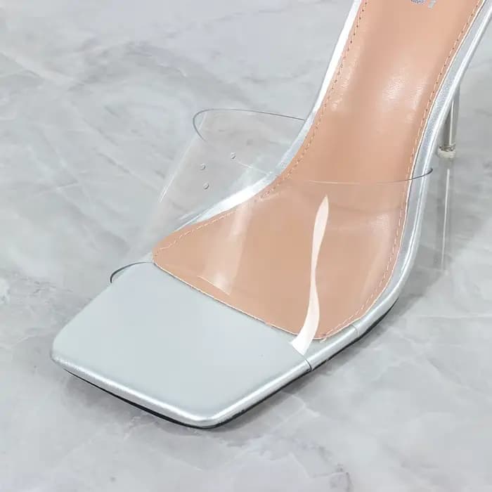 Sandales à bout ouvert en PVC pour femmes, pantoufles à talons super hauts, mode extérieure, chaussu