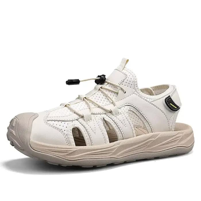 Sandales Baotou d'été respirantes pour l'extérieur, décontractées, nouvelle couleur unie, velcro, gr