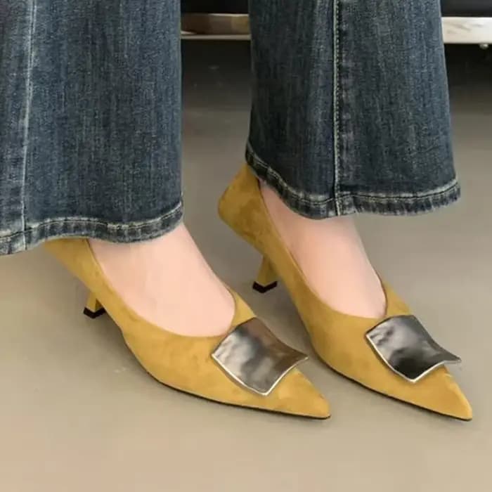 Chaussures à talons hauts pour femmes, escarpins à bout pointu, chaussures sexy à la mode, en daim, 