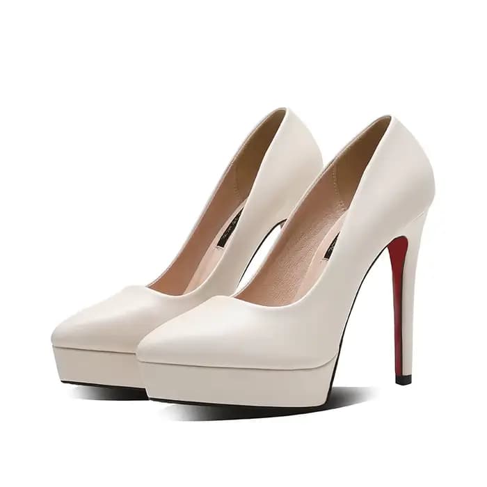 Escarpins à plateforme en cuir PU pour femmes, talons fins de 12cm, style coréen, décontracté, profe