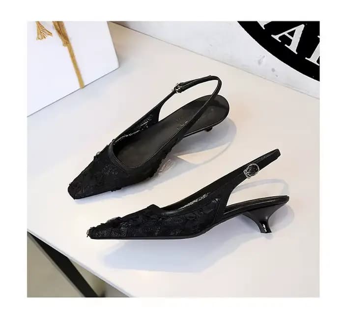 Escarpins à talon haut slingback pour femme, design de marque, à bout pointu, élégants pour soirée, 