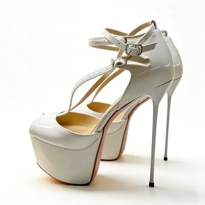 Arden Furtado – chaussures de mariage d'été en cuir verni blanc, sandales à bout ouvert, plateforme,