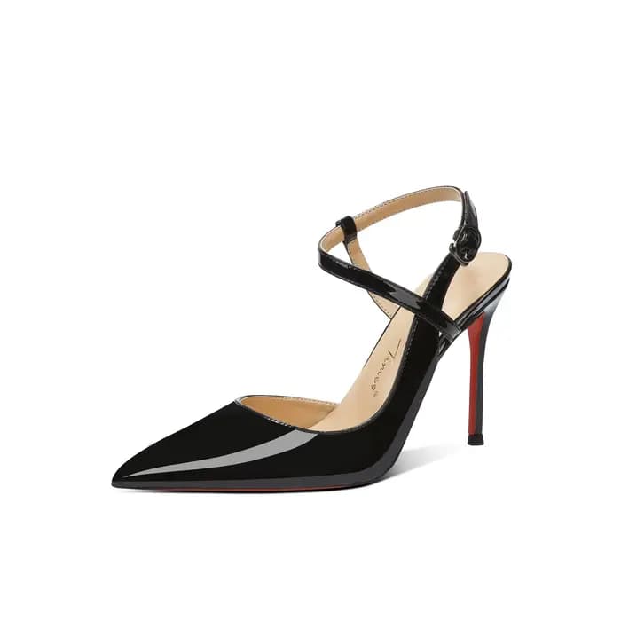 Sandales à talons hauts rouges nude pour femmes, nouveau style 2025, talon fin, bout pointu, à bride