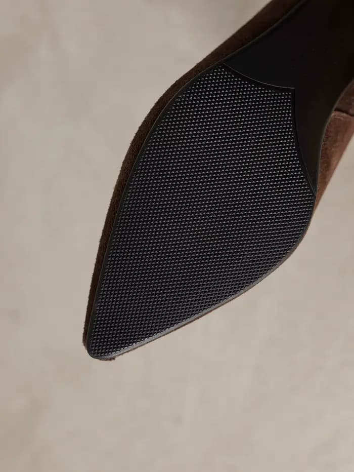 Grande taille 34-43 vache daim bout pointu fermeture éclair talons moyens rétro bottes modernes chau