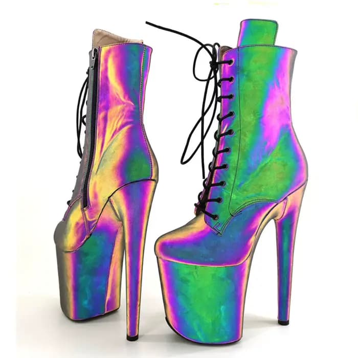 WUXIN H&P bottes à talons strip-teaseuse de 8 pouces pour femmes, bottines de danse pôle, chaussures