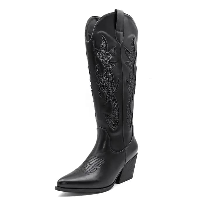 Chaussures pour femmes nouvelles bottes de Cowboy occidentales brodées femmes automne bout pointu ta