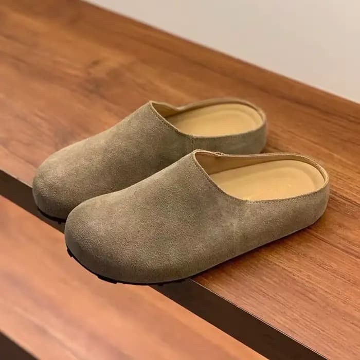 Mules en daim pour femme, chaussures simples, collection Printemps-Automne 2026, mules Baotou à enfi