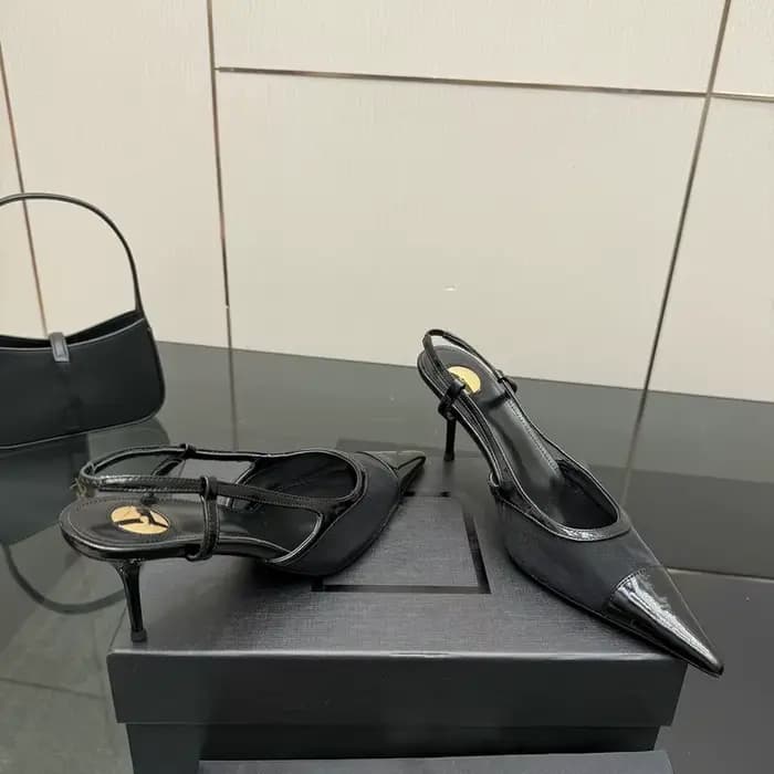 Nouvelles sandales européennes de haute couture 2026 à talons aiguilles, en tissu maillé assorti, à 