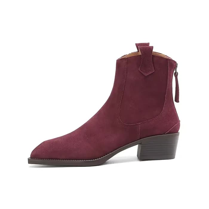 2025 automne hiver tendance vache daim femmes bottes occidentales noir marron kaki violet vert borde