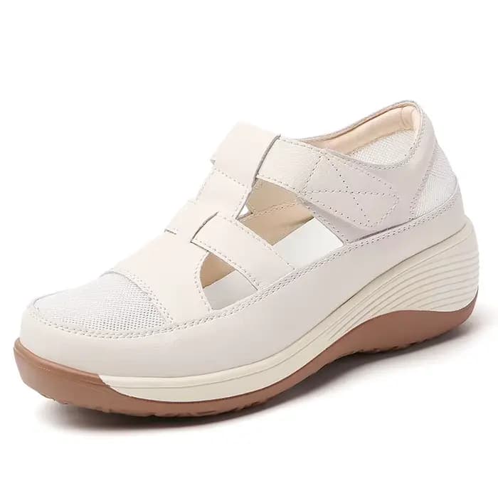 Sandales d'été pour femmes, nouveau style, sandales de plage en cuir véritable 100%, chaussures déco