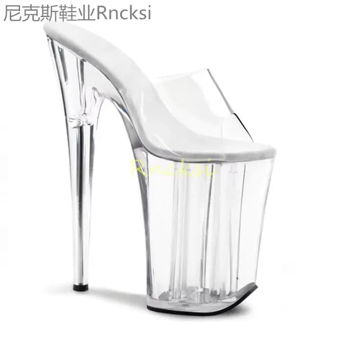 Sandales à talons aiguilles Joker de 23 cm, à bout ouvert, avec semelle transparente élégante, super